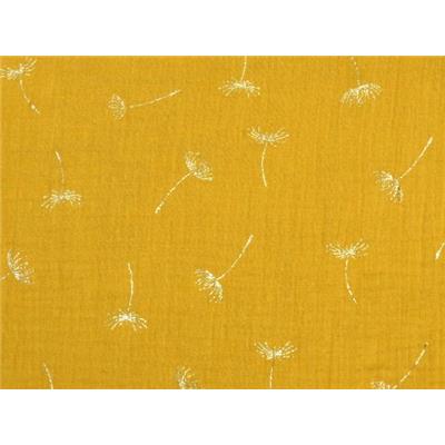 Tissu Double Gaze Moutarde Dandelion Doré