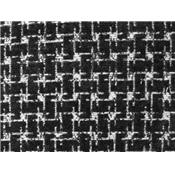 Tissu Jacquard Noir / Blanc Flocage Graphique Noir