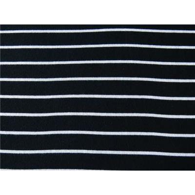 Tissu Jersey Cote 1x1 Rayé Noir / Blanc