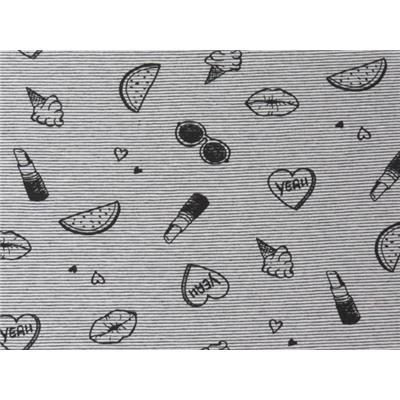 Tissu Jersey Coton / Elasthanne Rayé / YEAH