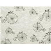 Tissu Jersey Gris Chiné Imprimé Bicyclette Grand - Bi