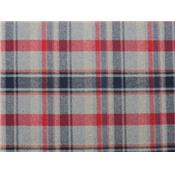 Tissu Lainage TARTAN Gris / Rouge