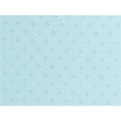 Tissu Maille Côte 1x1 Ajourée Bleu Givré