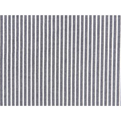 Tissu Seersucker Coton Rayé Bleu / Blanc