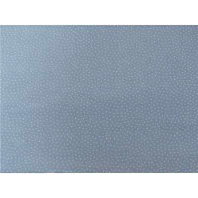 Tissu Velours Cotelé Bleu Ciel Imprimé Pois Blanc