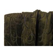 Tissu Velours Jacquard Floral Olive