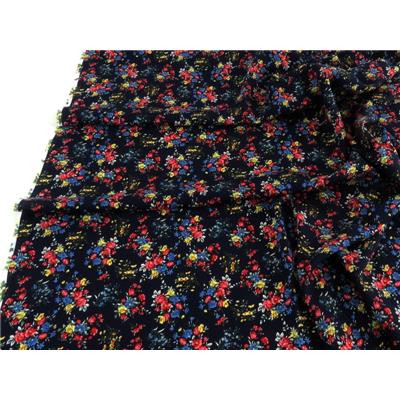 Tissu Voile de Viscose Fleurettes Marine