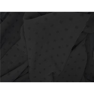 Tissu Voile Plumetis Noir