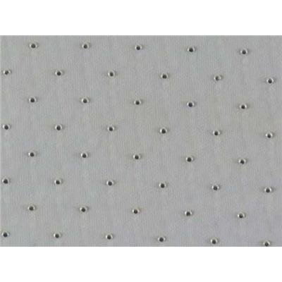 Tissu Voile Ecru Imprimé Pois Tete d'Epingle Foil Argent