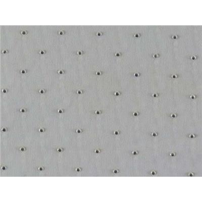 Tissu Voile Ecru Imprimé Pois Tete d'Epingle Foil Argent