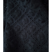 Tissu Broderie Anglaise & Dots Noir