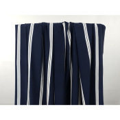 Tissu Crepe de Chine 100 % Soie Navy Stripes