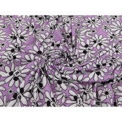 Coupon Maille Jersey Marguerite Mickey Parme 170 cm x 190 cm