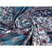 Tissu Maille Jersey Fleurs Patchwork