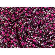 Tissu Voile de Viscose Fleurettes Rose