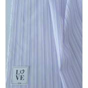 Tissu Popeline 100 % Coton Rayures et Jacquard Parme