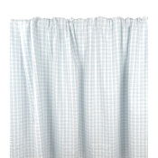 Tissu Voile de Coton Carreaux & Rayures Bleu Ciel / Blanc