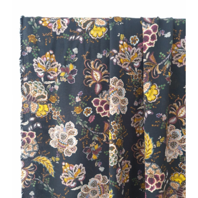 Tissu Crepe 100 % Viscose Folk Flowers
