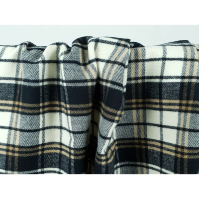 Tissu Flanelle TARTAN Beige / Noir