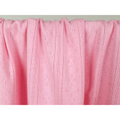 Tissu Maille Cote 1x1 Ajourée Bandes Rose Bubble