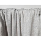 Tissu Maille Cote 2x2 Ajourée Coeur Gris Clair Chiné