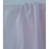 Tissu Popeline 100 % Coton Rayé Blanc & Rose