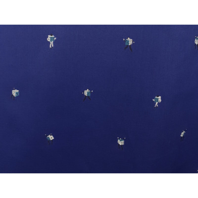Tissu Popeline Dice Brodé