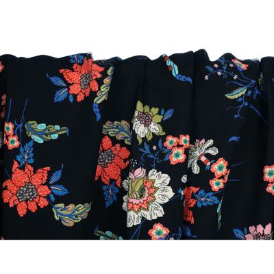 Coupon Voile de Viscose Fleurs Ethniques 90 cm x 140 cm