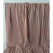 Tissu Popeline 100 % Coton Rayures Acajou / Vermillon