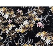 Tissu Jersey Noir Imprimé Fleurs