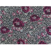 Tissu Jersey Viscose / Elasthanne Marine Imprimé Fleurs