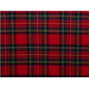 Tissu Lainage Léger Tartan Rouge