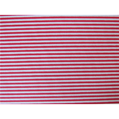 Tissu Jersey Polyester / Elasthanne Imprimé Rayure Blanc / Rouge