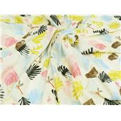 Tissu Jersey Coton Feuillage Tropical