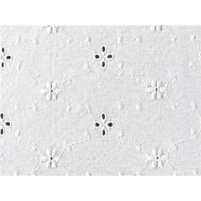 Tissu Jersey Broderie Anglaise Blanc