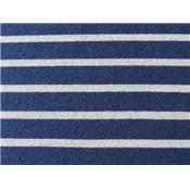 Tissu Jersey Cote 1x1 Rayé Bleu / Blanc