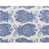 Tissu Jersey Coton Flammé Imprimé Poisson