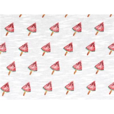 Tissu Jersey Coton Flammé Pastèque