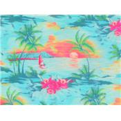 Tissu Jersey Flammé Imprimé Tropical