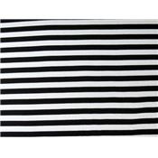 Tissu Jersey Viscose / Elasthanne Rayé Noir / Blanc