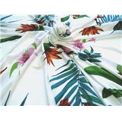 Tissu Jersey Viscose Imprimé Fleurs Tropicales