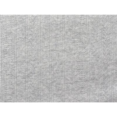 Tissu Maille Côte 1x1 Ajourée Gris Chiné