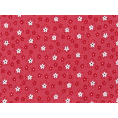 Tissu Popeline Petites Fleurs Corail