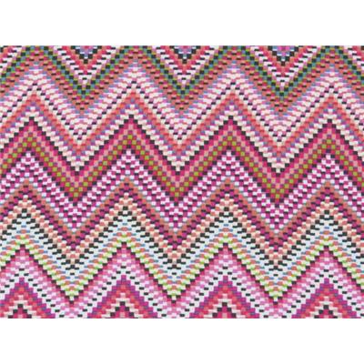 Tissu Satin Imprimé Chevrons Multicolores