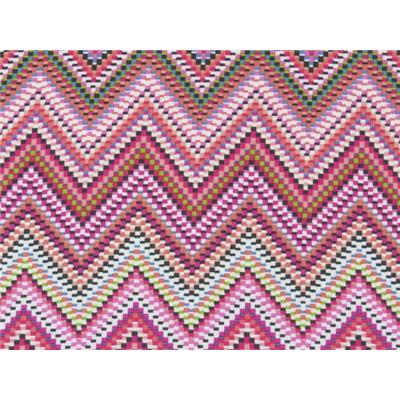 Tissu Satin Imprimé Chevrons Multicolores