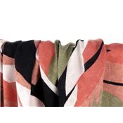 Tissu Voile de Viscose Brodé Feuillage Abstrait