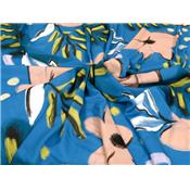 Tissu Voile de Viscose Fleurs Graffiti