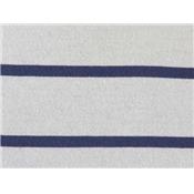 Tissu Jersey Coton Rayé Blanc / Bleu Marine