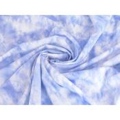 Tissu Coton / Lin Tie & Dye Blanc / Bleu Ciel