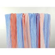 Tissu Crepe de Chine 100 % Soie Red & Blue Stripes